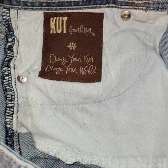 Kut from the Kloth Cameron Embroidered Logo Sz. 10‎ Straight Leg Blue Jeans - Picture 9 of 13